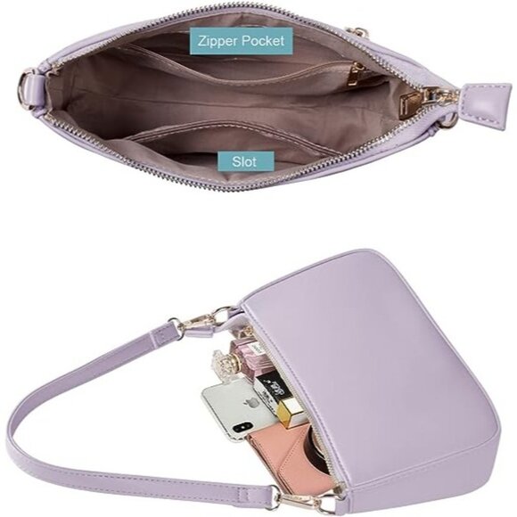NWT NIUEIMEE ZHOU Shoulder Or Clutch Bag for Women Color Purple‎ - Picture 3 of 10